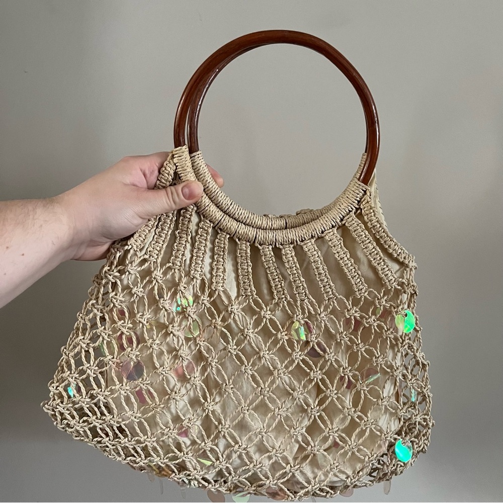 Summer Bag with Wooden Handle